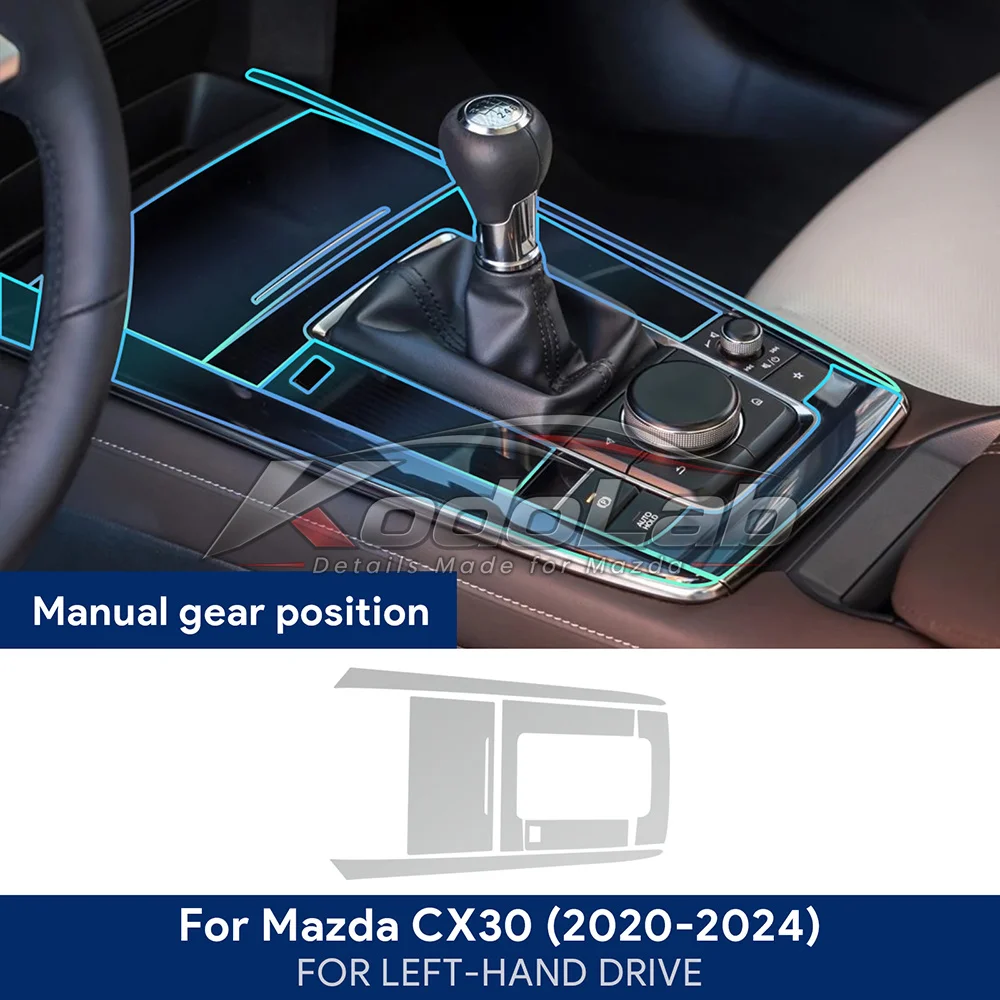 Für Mazda CX-30 CX30 2020-2024 Auto Mittelkonsole Schaltpanelle Navigationsbildschirm TPU Innenraum-Schutzfolie Kratzfest Reparatur – Detail 10
