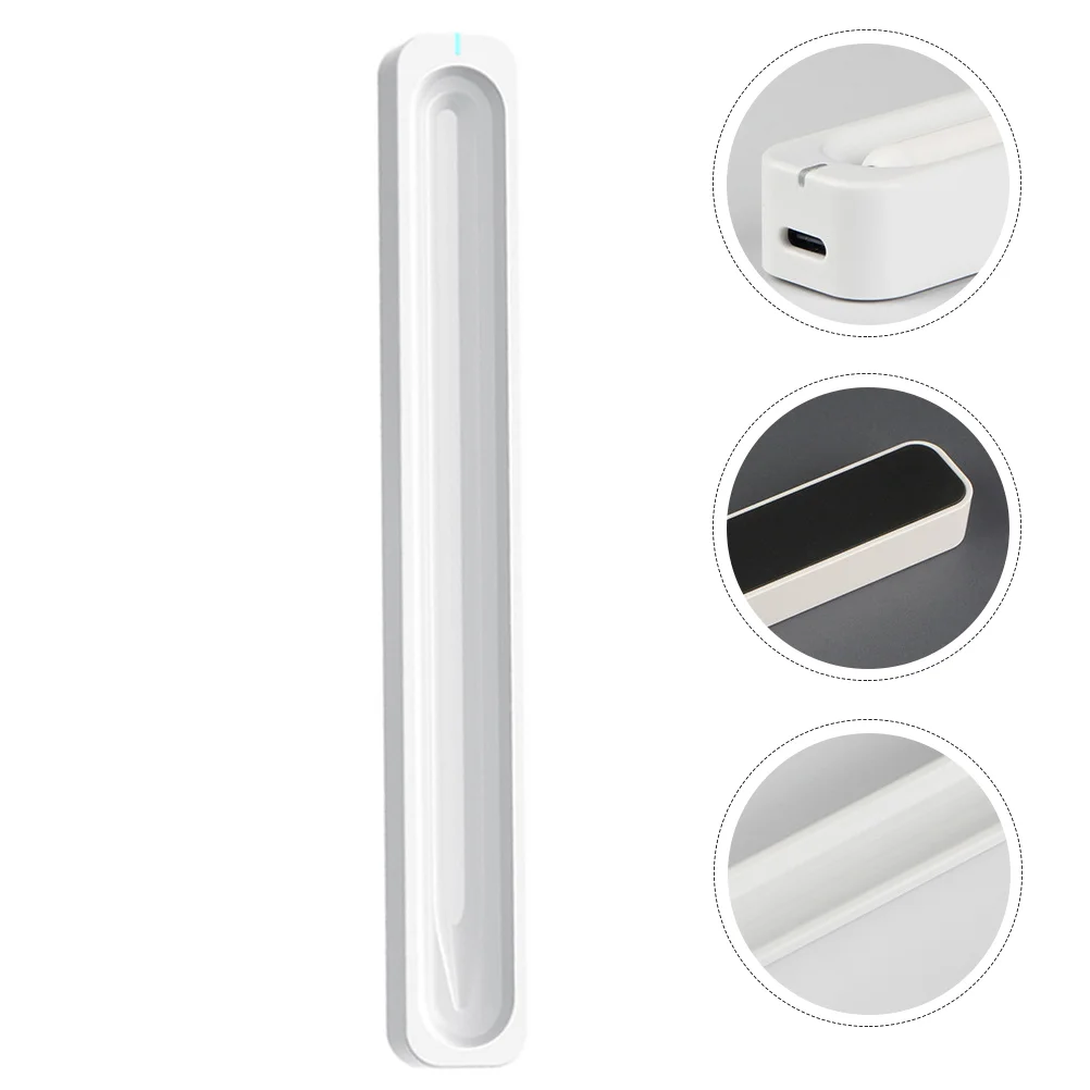 

Holder for Capacitive Pen Charging Compartment Chargers Type Magnetic Bracket USB White Case