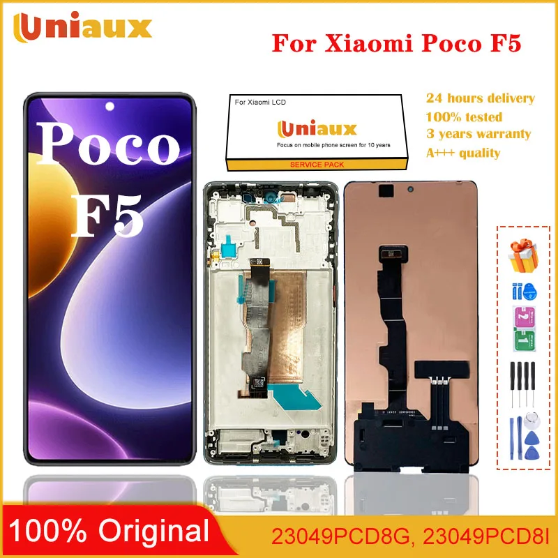 

6.67“Amoled For Xiaomi Poco F5 LCD Display Touch Screen Digitizer Assembly For mi Poco F5 23049PCD8G Screen Replacement