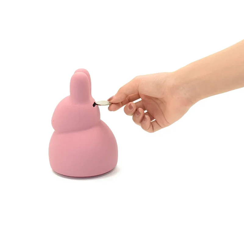 Silicone Cute Bear Animal Shape Saving Pot Money Box Coin Cash Collection Money Holder Gift Fo R Kids Nfants BaIby