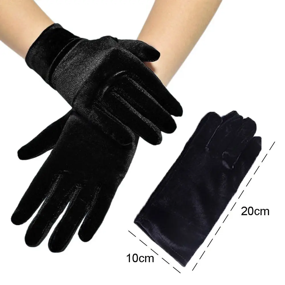 Kurze Oper Samt handschuhe Kostüm handschuhe Mode handschuhe Frauen Flapper dehnbare Handgelenk länge Bankett handschuhe Tee party Halloween