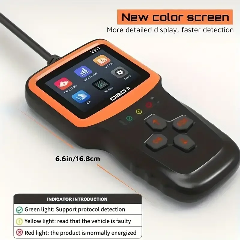 Diagnostic Scan Tool Professional OBD2 - Read real-time data, check engine lights and clear codes - for cars and motorcycles