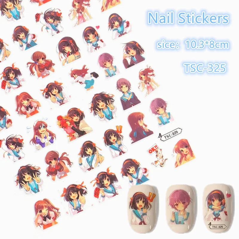 Newest TSC-325 anime characters series 3d nail art sticker nail decal stamping export japan designs rhinestones