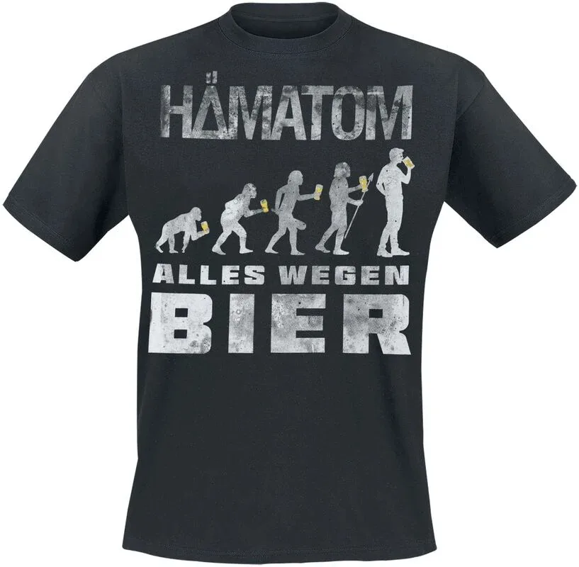 Unisex Cotton T-shirt Hämatom Alles Wegen Bier Beer Evolution Graphic Tee Rock Casual Streetwear