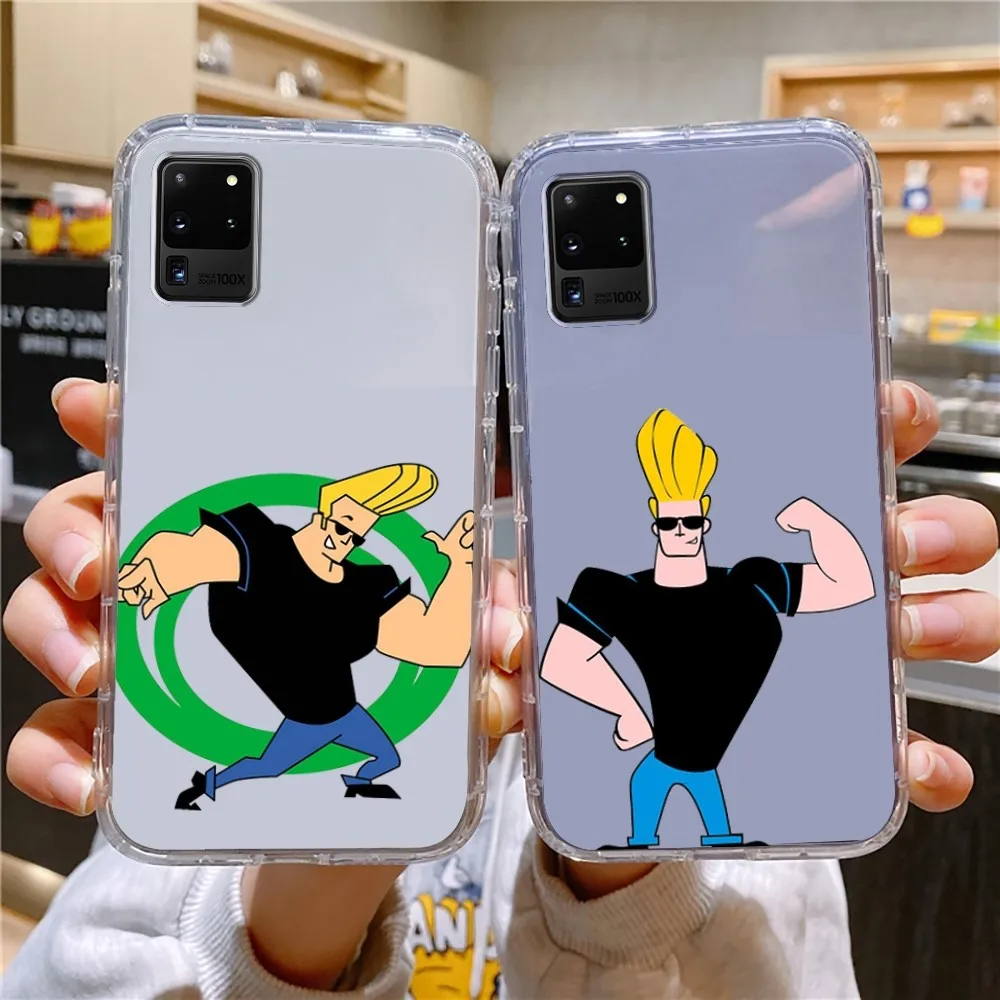 Cartoon J-Johnny Bravo Phone Case For Samsung Galaxy A52 A12 A51 S21 Edge S22ULTRA S23 S20LITE Plus Ultra Transparent Cover