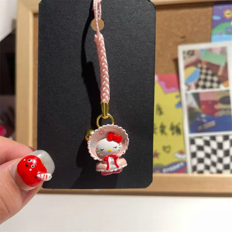สายคล้องโทรศัพท์มินิโซ ลายคาวาอี้ ซานริโอ เฮลโล คิตตี้ สายคล้องข้อมือ พวงกุญแจสำหรับสาวๆ สายคล้องหูฟัง ของตกแต่ง