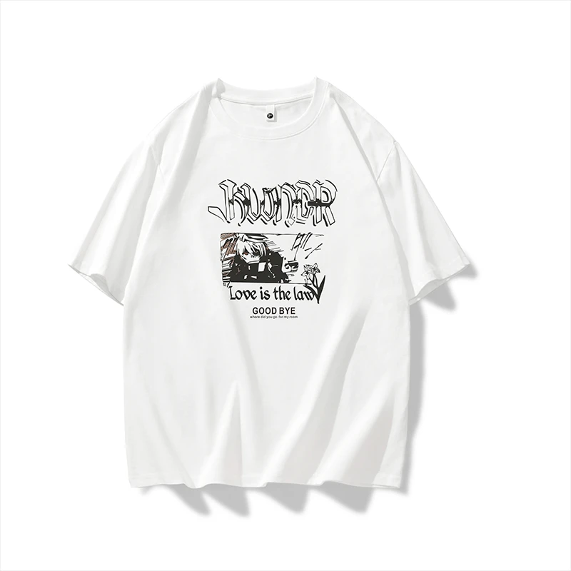 Vintage Style Cotton T-Shirt for 2024 Summer with Letter Print