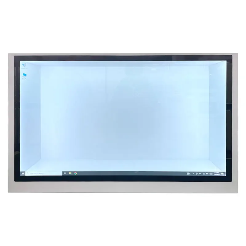 75inch transparent screen for advertising media carousel touch  kiosk high brightness equipmentdigital signage and displays