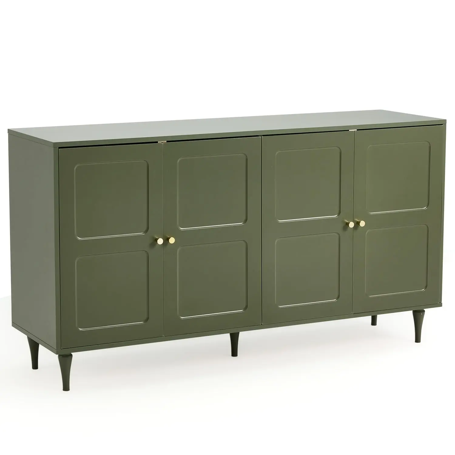 Forest Green Storage Cabinet 4 Doors Adjustable Shelves, Customized