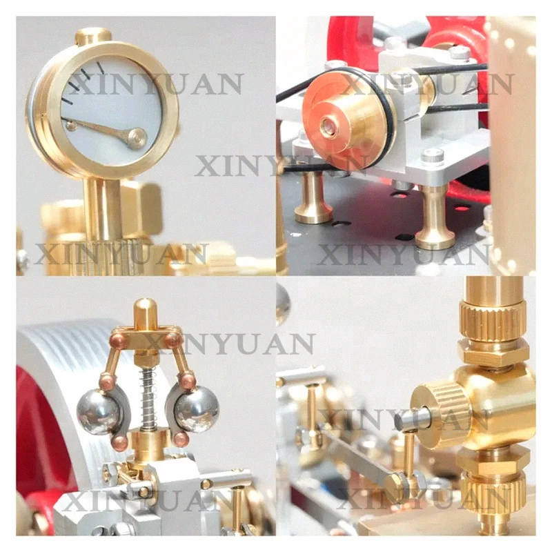 Startable SE-03 Stationary Steam Engine Model Kit CNC Manufactured with Boiler, Generator, Light and Support Stand