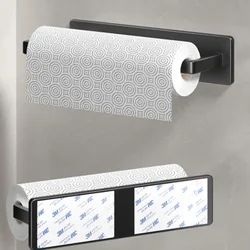 Papier Houder Zelfklevende Aluminium Wit Zwart Grijs Wall Mount Keuken Badkamer Kast Stand Toiletpapier Handdoek Roll Tissue Hanger