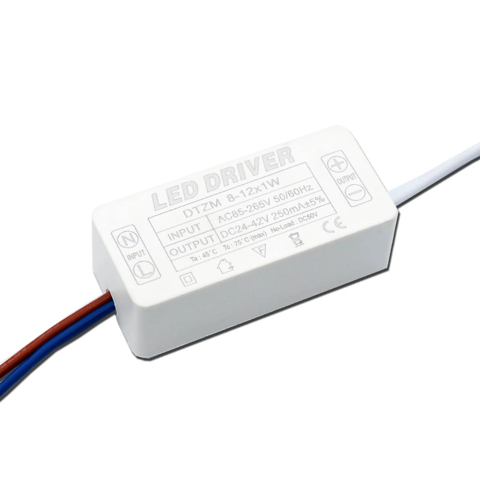 LED Constant Current Drive 8W 9W 10W12W DC24-46V 250mA Lighting Transformer LED Power Supply Unit for Corn Light LED Bulb