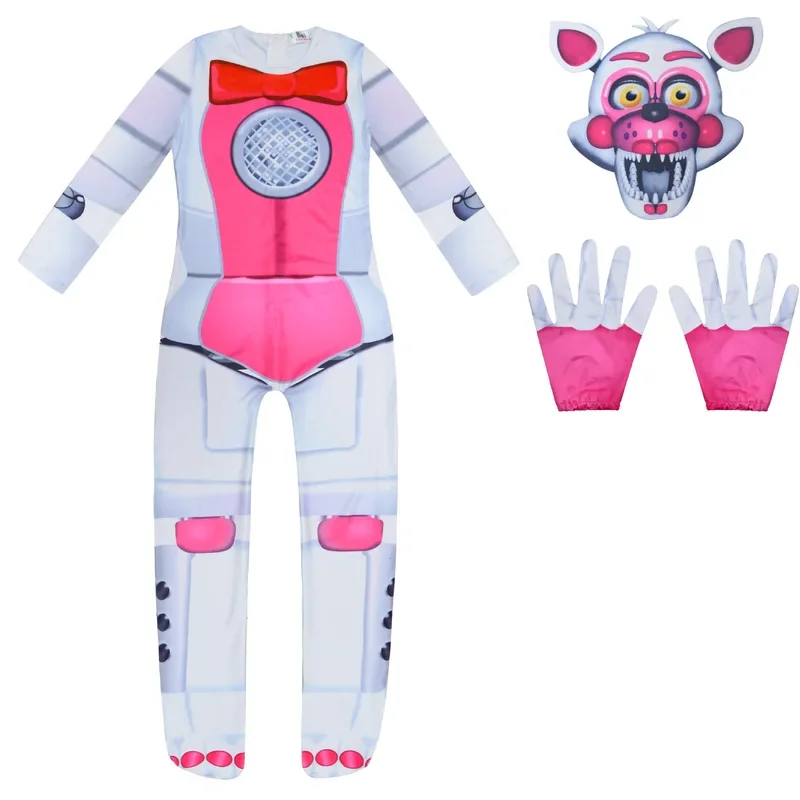 Horrible Halloween Costume for Kids Fnaf Scp Jumpsuit Cosplay Nightmare Bonnie Nightmare Bear Anime Christmas Gift for Kid