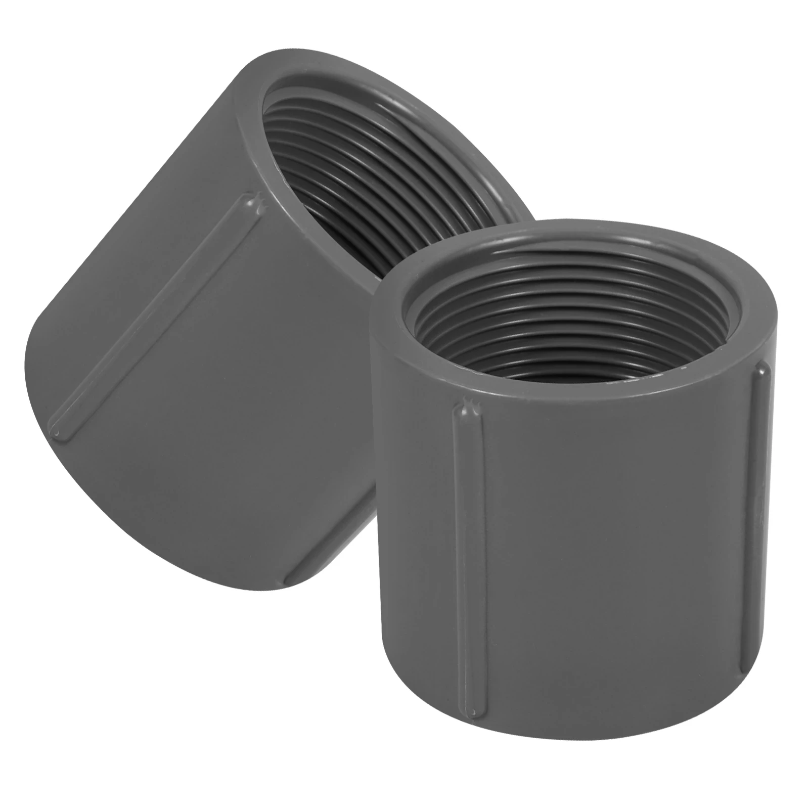 

2pcs 1 1 2 Inch Full Threaded PVC Pipe Fittings Coupling Joint White for Water Supply Irrigation Garden Hose Adapter Pipe