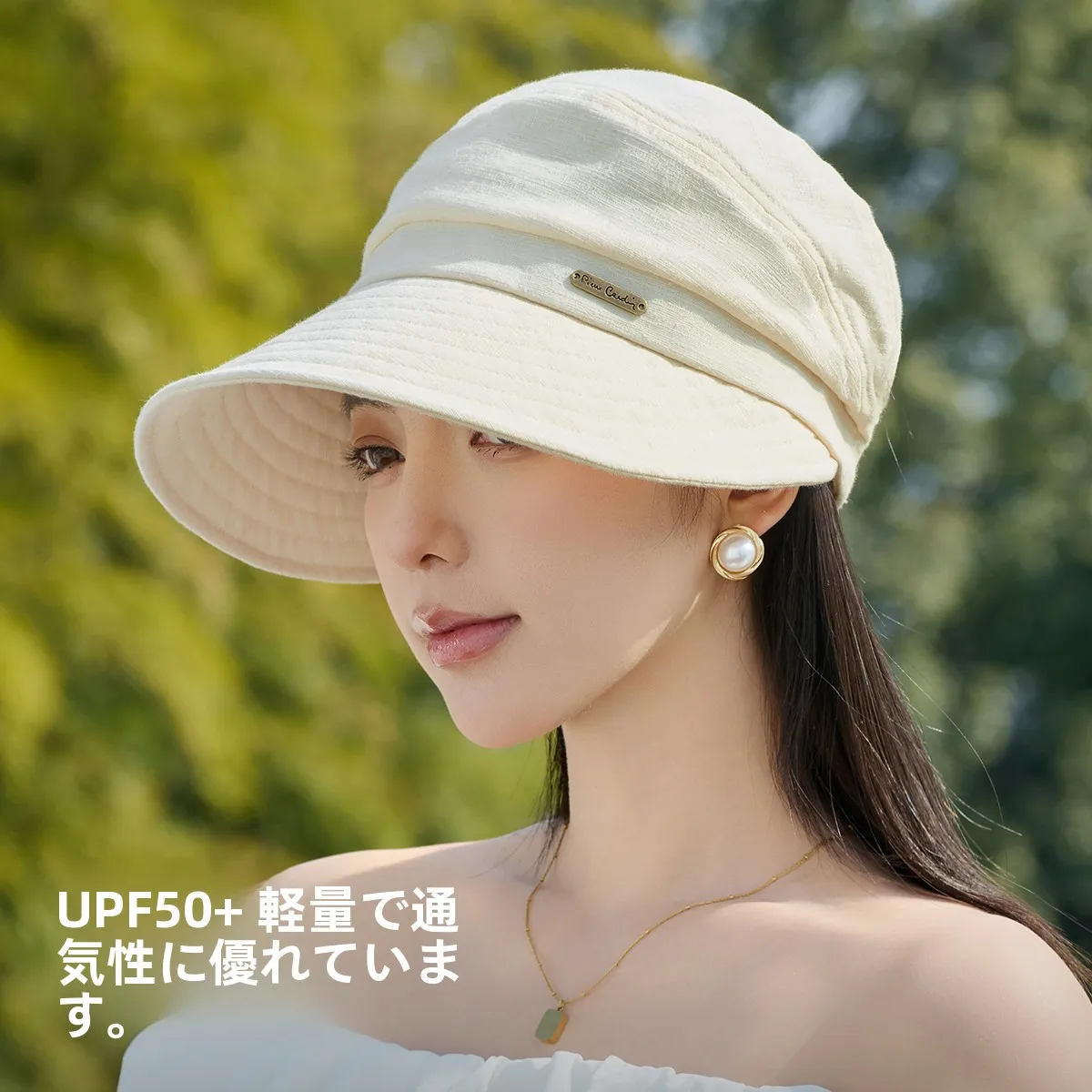 100-cotton-spring-summer-women's-fishing-cap-large-brim-sunshade-foldable-beret-hat-versatile-uv-protection-breathable-hat
