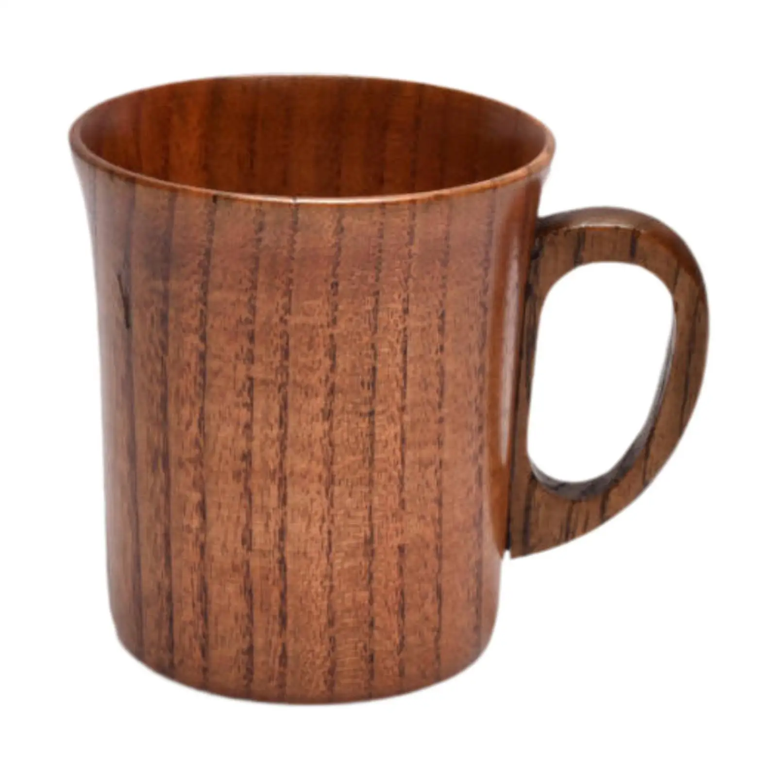 Wooden Cup Drinking Cup Handmade Polished Small Simple Portable Milk Retro with Handle Tea Cup Coffee Mug Japanese Sake Cup