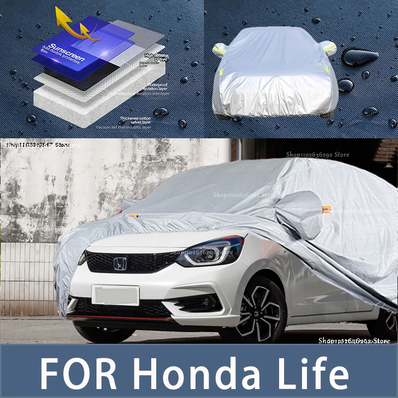 

For HONDA Life Outdoor Protection Full Car Covers Snow Cover Sunshade Waterproof Dustproof Exterior Car accessories