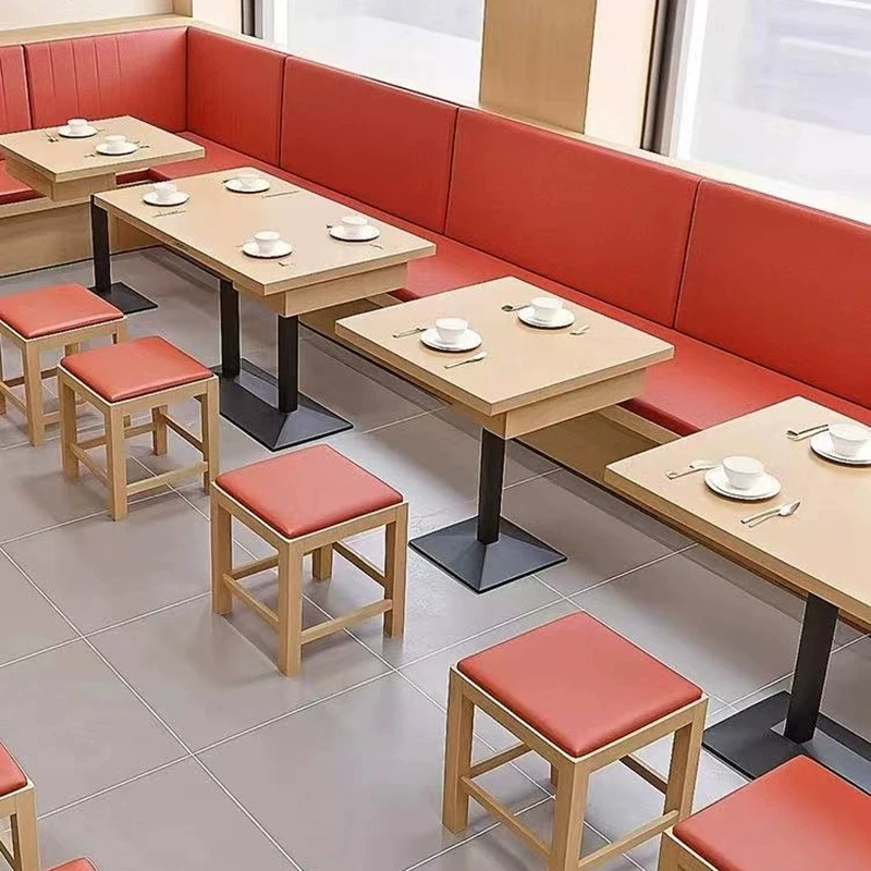 & Modern Style Commercial Dining Restaurant Sofa Booths Fast Food Cafe Bar Leather Seating for Hotels Durable Wood Panel Furnitu