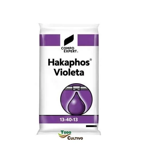 Hakaphos Violet 13-40-13, 25kg sack, water-soluble manure for irrigation with chelated microelements, recommended formula for cultivation rooting and for high phosphorus demands.