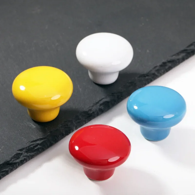 Candy Color Knobs Ceramic Drawer Knobs Cabinet Pulls  Round Furniture Kitchen Handle Furniture Handle for Kids Room Hardware