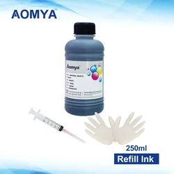 Aomya Black Refill Dye Ink Kit 250ml Universal Bulk Ink für HP Canon Epson Brother Drucker, nachfüllbare Tinten patronen, Ciss