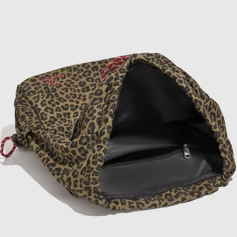 ليوبارد طباعة حقيبة الظهر محفظة النساء الرجال كبيرة المرأة على ظهره الجلود السفر عارضة Daypack حقيبة الظهر محفظة السيدات الكتف