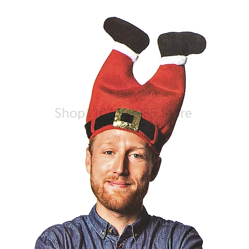 Unisex Funny Couple Women Elf Pants Santa Hat for Christmas Men Crazy Santa Pants Hat Holiday Gifts Funny and Interesting Gifts