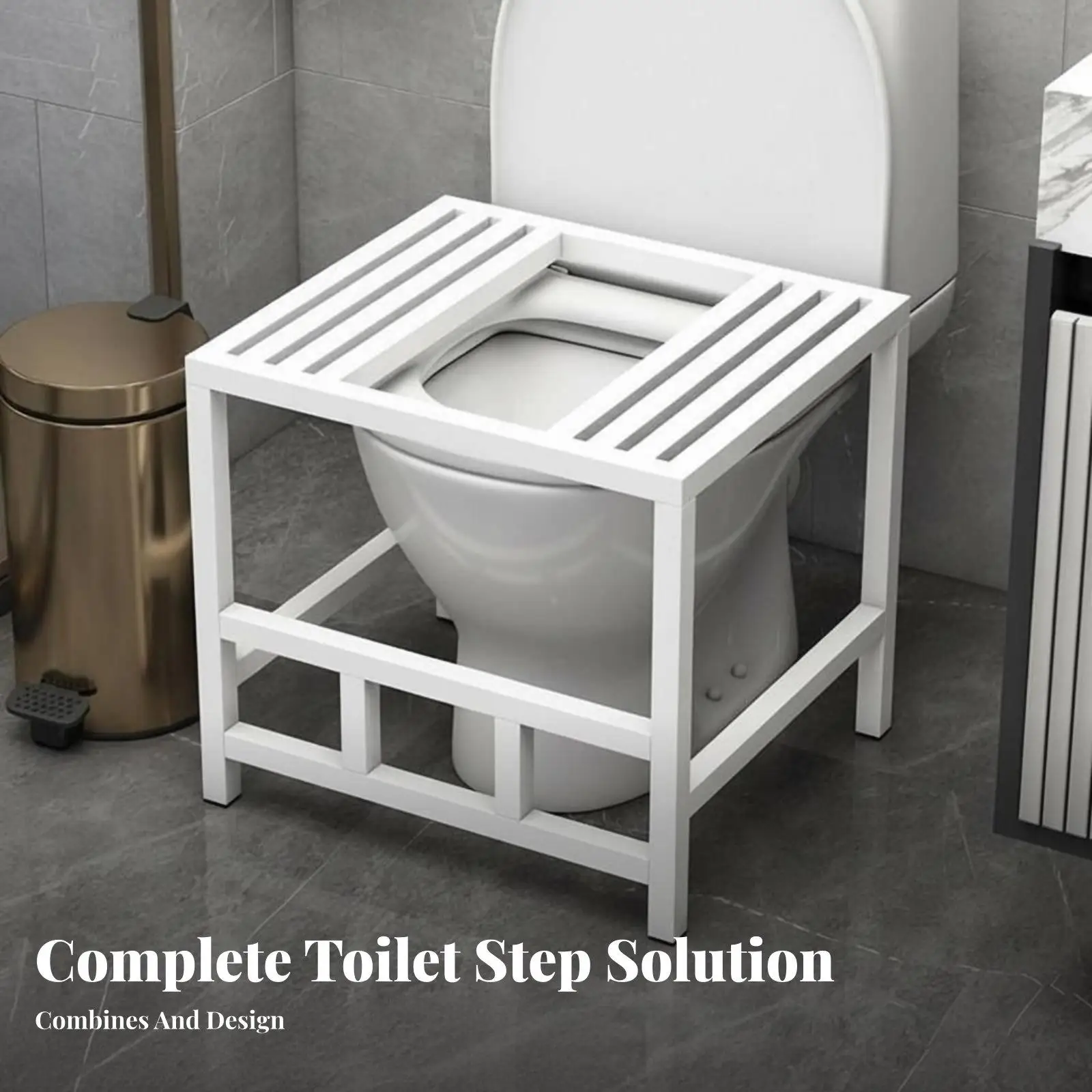 Squatting Toilet Frame Non Slip U Shaped Foot Riser Strong Load Bearing for Bathroom