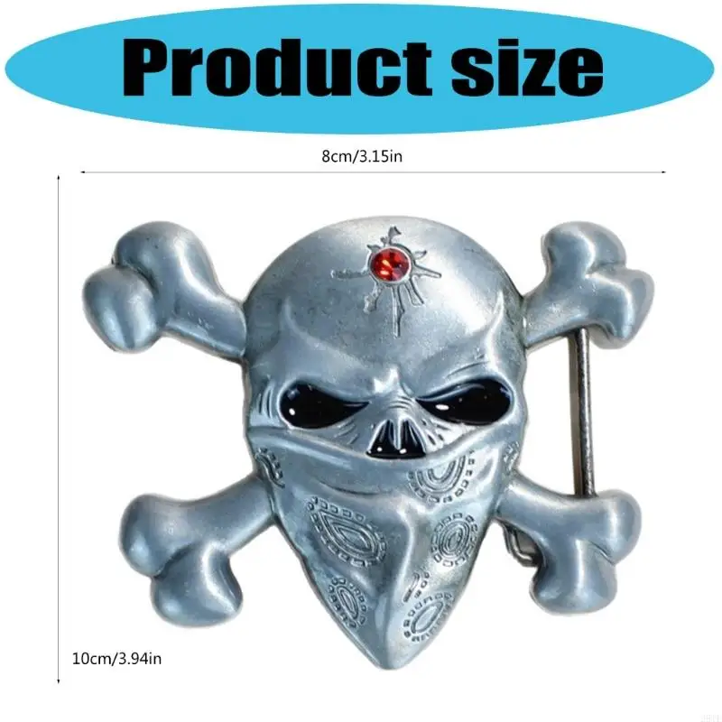 مشبك حزام جديد لعام 2025 بتصميم جمجمة غربية عتيقة مشبك حزام معدني لتعزيز المتانة والراحة في مناسبات مختلفة