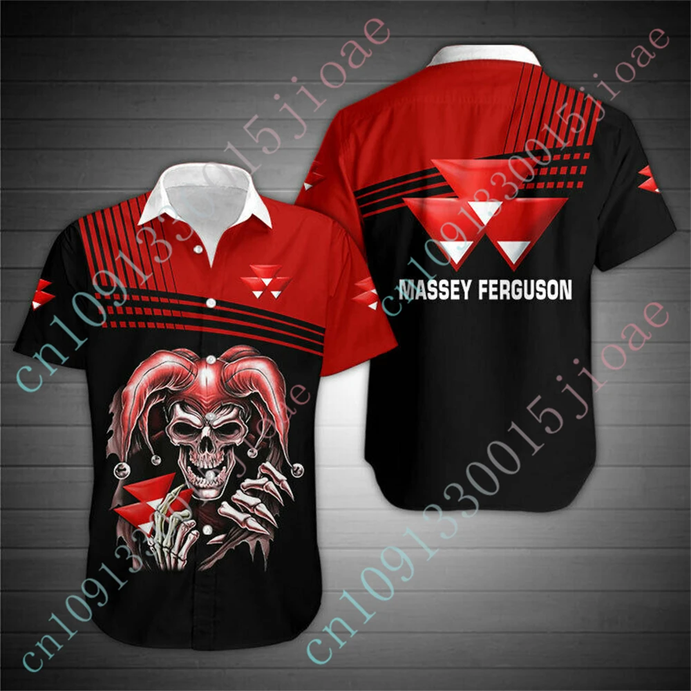 Massey Ferguson Shirts And Blouses Casual Oversized T-shirt Unisex Clothing 3D Button Cardigan Anime Shirts For Men Women Custom