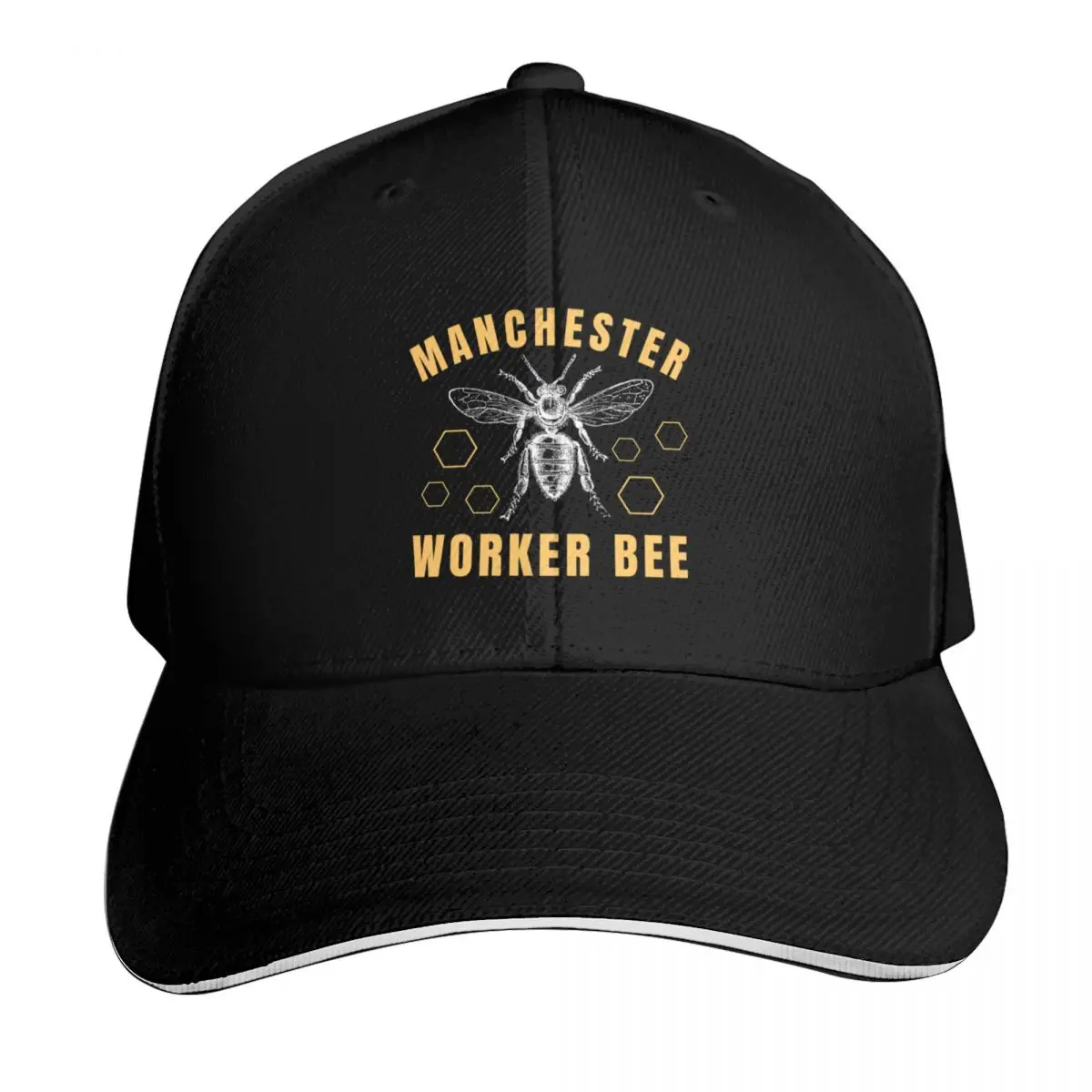 Manchester Worker Bee - Gorra de béisbol, sombrero occidental, sombrero navideño, nuevo sombrero con protección solar, sombreros para el sol para mujeres y hombres