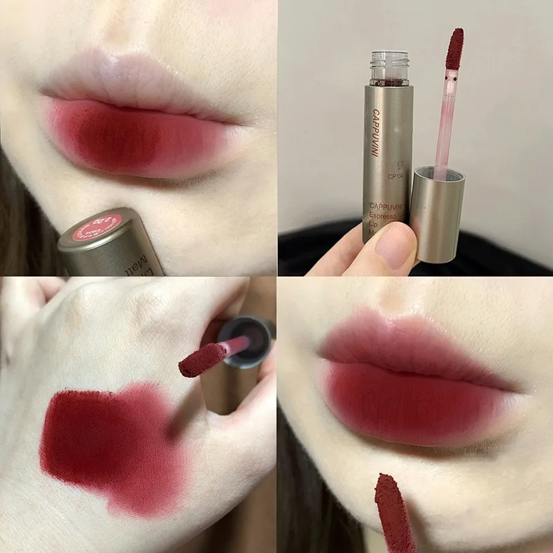 Lápiz labial mate impermeable de larga duración, 8 colores, Retro, rosa, rojo, rosa, terciopelo, taza antiadherente, Cosméticos de maquillaje