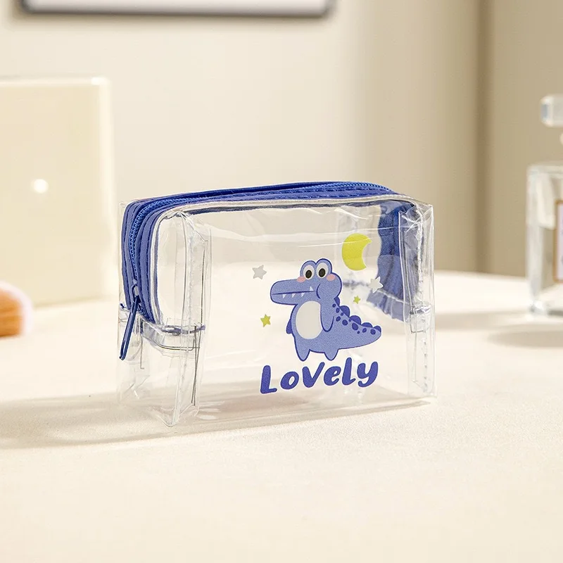 لطيف الحيوان طباعة محفظة نسائية للعملات المعدنية صغيرة شفافة بولي كلوريد الفينيل مقاوم للماء سماعة حقيبة الكرتون أحمر الشفاه حقيبة مفتاح حقيبة للتخزين المرأة مخلب #4