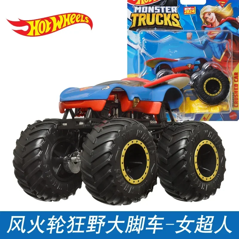 Mattel Hot Wheels Car Monster Trucks Diecast 1/64 Toys for Boys Crushed Vehicles Mega Wrex Pinto Super woman Haul Yall Gunster