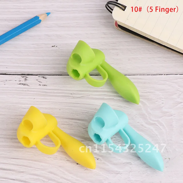 Portapenne in Silicone per bambini che scrivono strumento di apprendimento dispositivo di correzione della postura della presa di cancelleria 3/10 pezzi