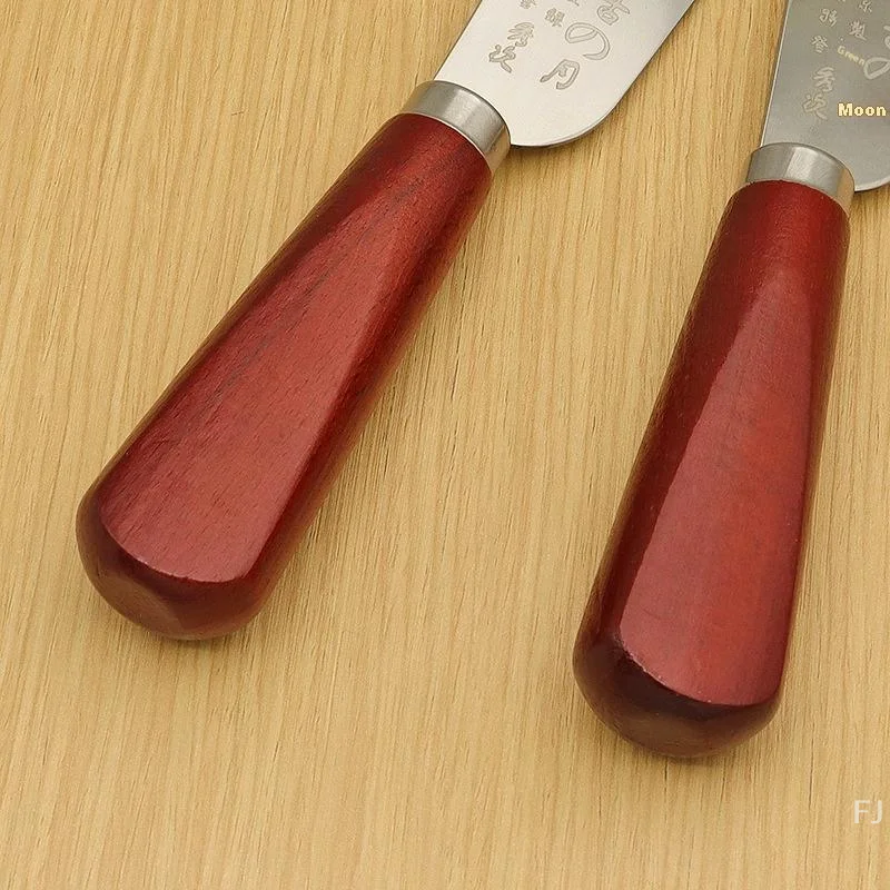 [YU]Leather Skiving Knife Cutting Knife With Wooden Handle Leather Skiver For DIY Leathercraft Working Tool