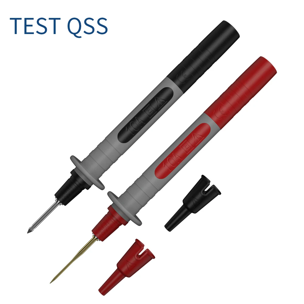 QSS 2PCS Multimeter Test Probe Pen with Replaceable Gold-plated Sharp 1MM Needles and Thick 2mm Needle Electrical Tools Q.30013A