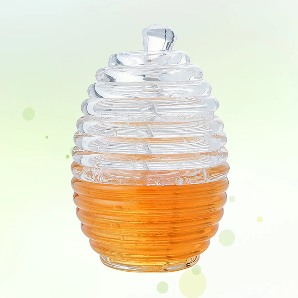 

Honey Dispenser Jar Acrylic Honey Pot With Glass Dipper Non-Toxic Juice Storage Container For Syrup Maple Kitchen Utensil Set