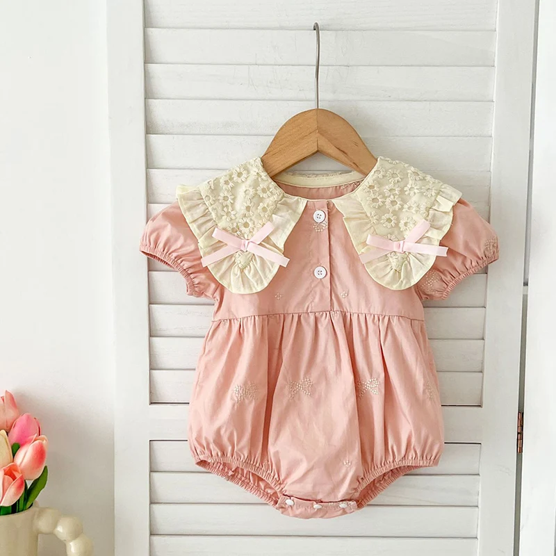 Baby Girls Clothes Summer Sisters Dress Kids Sweet Embroider Bow Lace Sisters Rompers Kids Baby Girls Children Clothes Dress