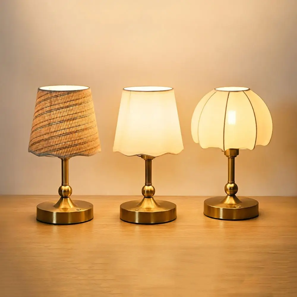 Nordic Style LED Table Lamp Vintage Touch Control Small Night Light USB Rechargeable Eye Protection Atmosphere Lamp Bathroom