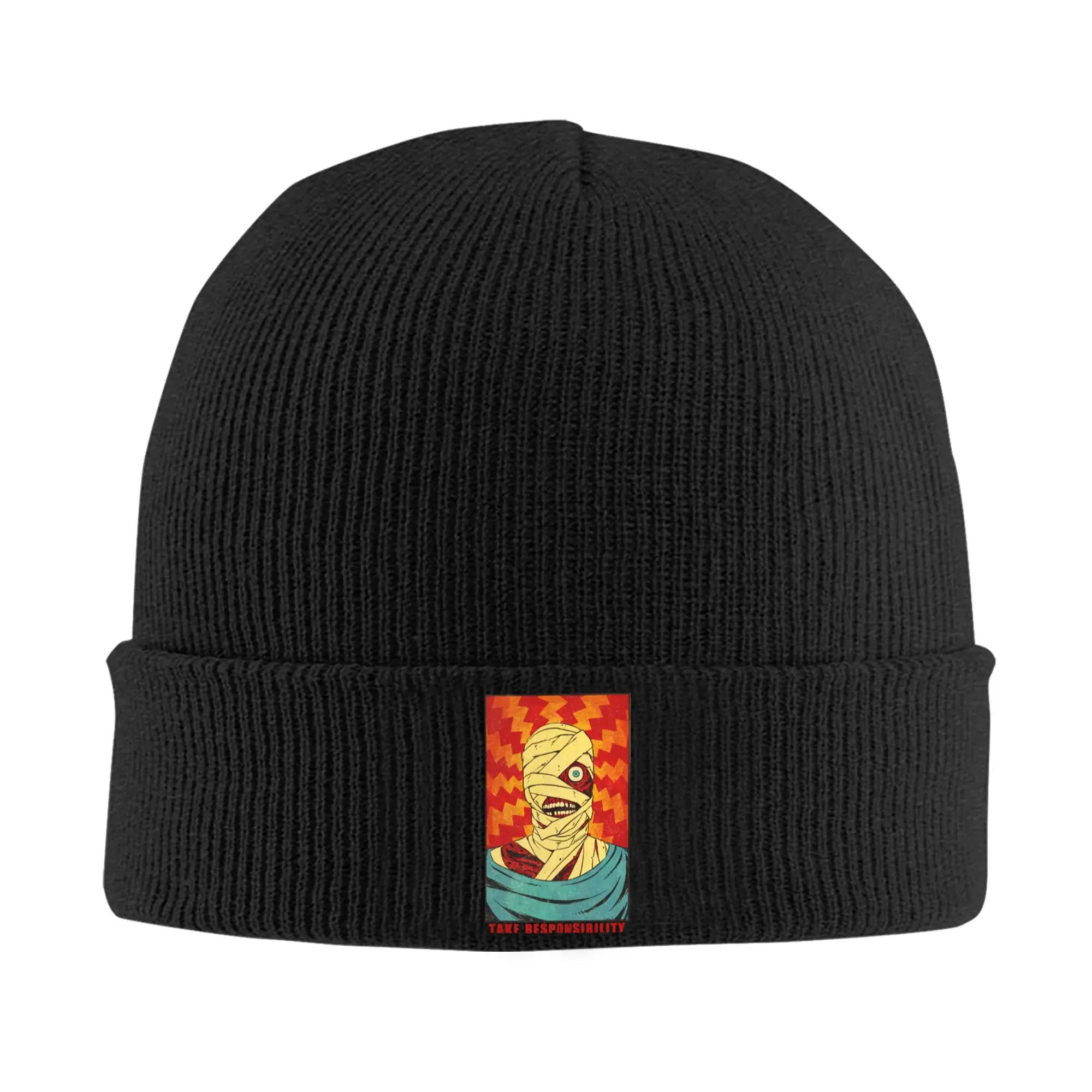 Curly Says   Take Responsibility Mouthwashing Knitted Hat Women's Men's Beanie Winter Hat Acrylic  Casual Melon Cap