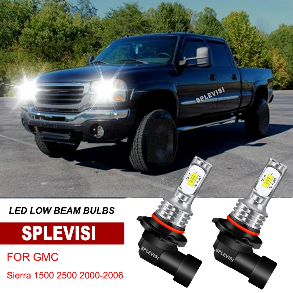 

2x 9006 LED Headlight Low Beam Bulbs Lights White For GMC Sierra 1500 2500 2000-2006 Yukon 2000-2006 Yukon XL 1500 2002-2006