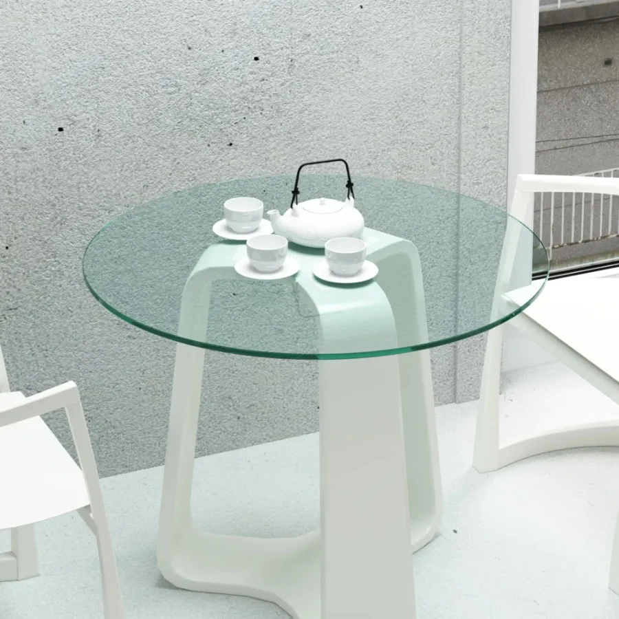 

30" Inch Round Tempered Glass Table Top Clear Glass 1 4" Inch Thick Flat Polished Edge
