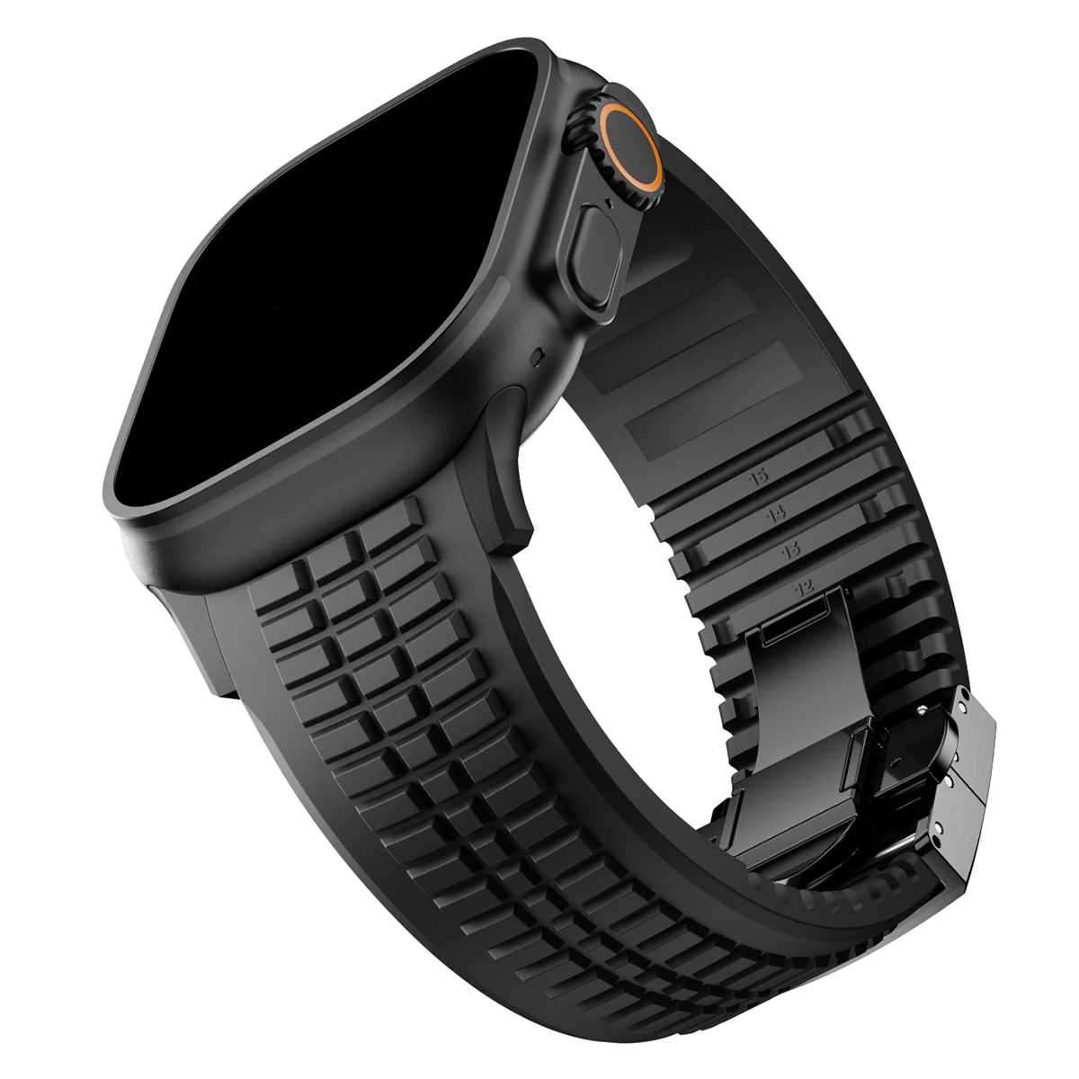Sport siliconen band voor Apple Watch Ultra 2 49 mm 46 mm 45 mm 44 mm Luxe metalen armband voor iWatch-serie 10 9 8 7 6 5 4 Se-band