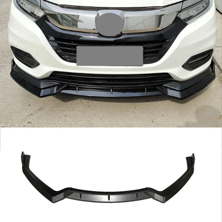 

New! Car Front Bumper Lip Spoiler Splitter For HONDA HRV HR-V 2019 2020 2021 ABS Glossy black Tuning Body kits