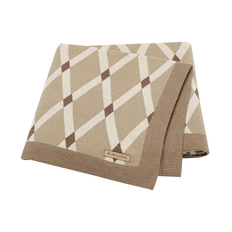 

Fashion Pattern Baby Blanket Plaid Newborn Girl BoyStroller Wrap Swaddle Cotton Knit Infant Bedding Soft Quilt