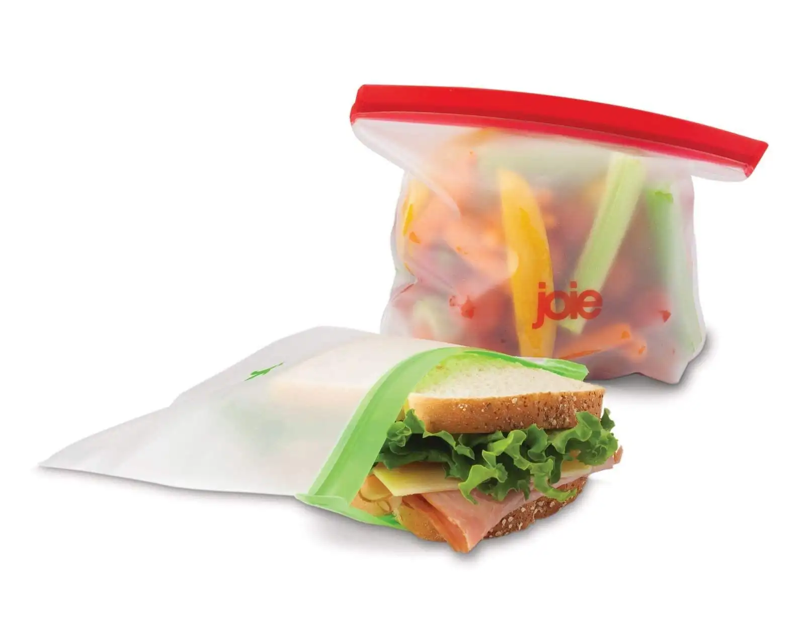 Joie Rainbow Reusable Snack Bags, Assorted Pack of 6 Leak-Proof Snack Bags for and Meals on the Go