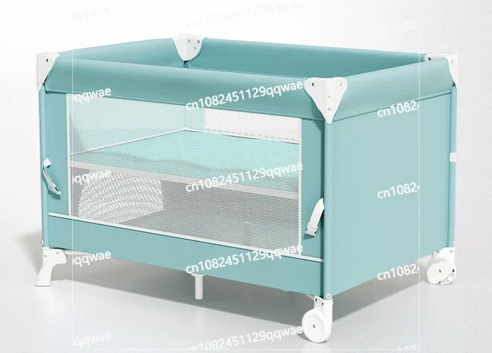 Cool Baby Folding Crib Removable Splicing Queen Bed Portable Multi-function Cradle with Mosquito Net