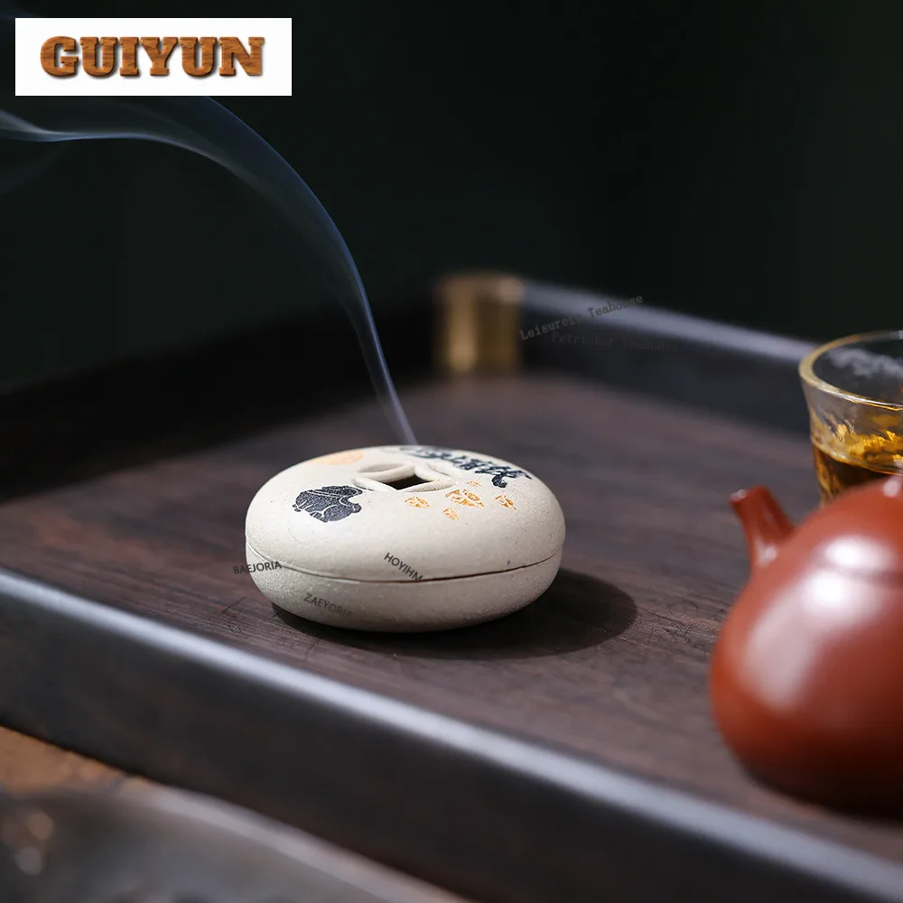 Yixing Purple Clay Fortune Horse Incense Holder Mist Smoking Steamers Incense Burners Consecrate Censer Teaware Ornaments Craft