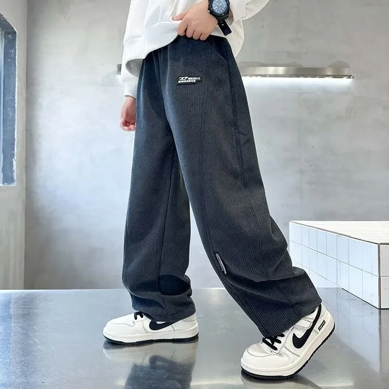 Herbst Kinder Jungen Hosen UNITIM 2026 Einfarbige Lässige Jugendliche Jungen Gerade Hosen Locker Lässig 4-14 Jahre Junior Jungen Hosen – Detail 4
